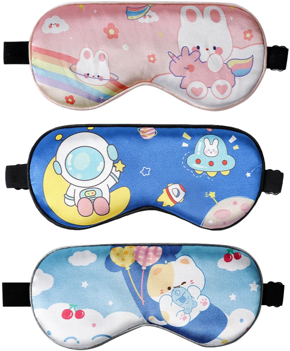 Solidchoice - Set van 3 Slaapmaskers voor Kinderen met Verstelbare Riem