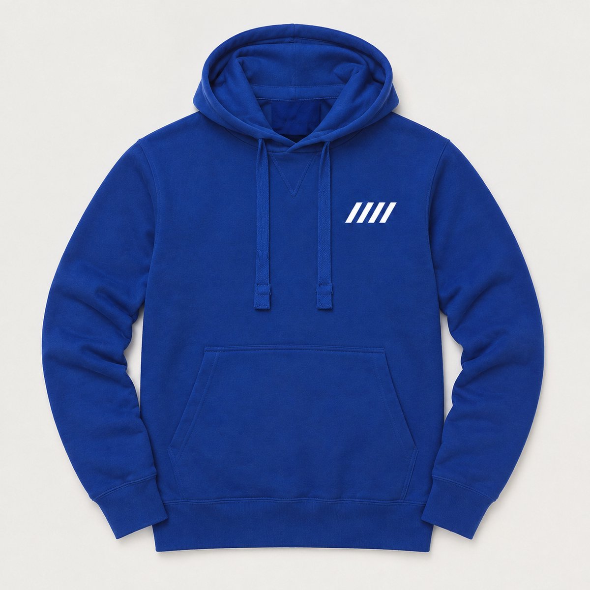 Hoodie Heren – Sweater met Capuchon en Print – Blauw – Katoen – Minimalistisch Logo - M