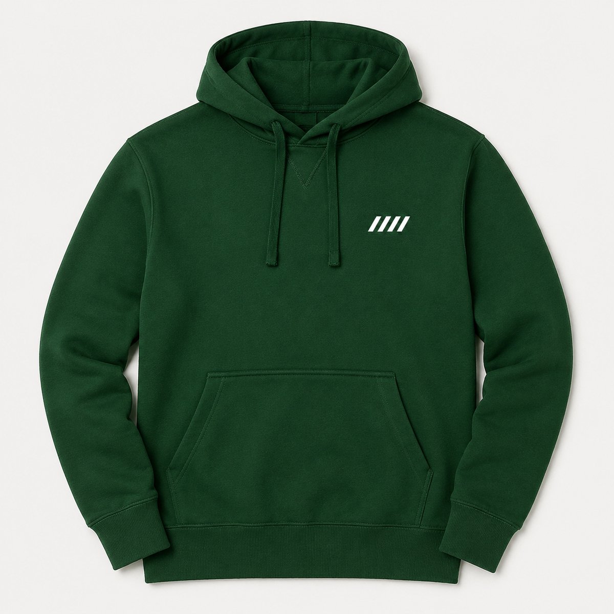 Hoodie Heren – Sweater met Capuchon en Print – Groen – Katoen – Minimalistisch Logo - 4XL