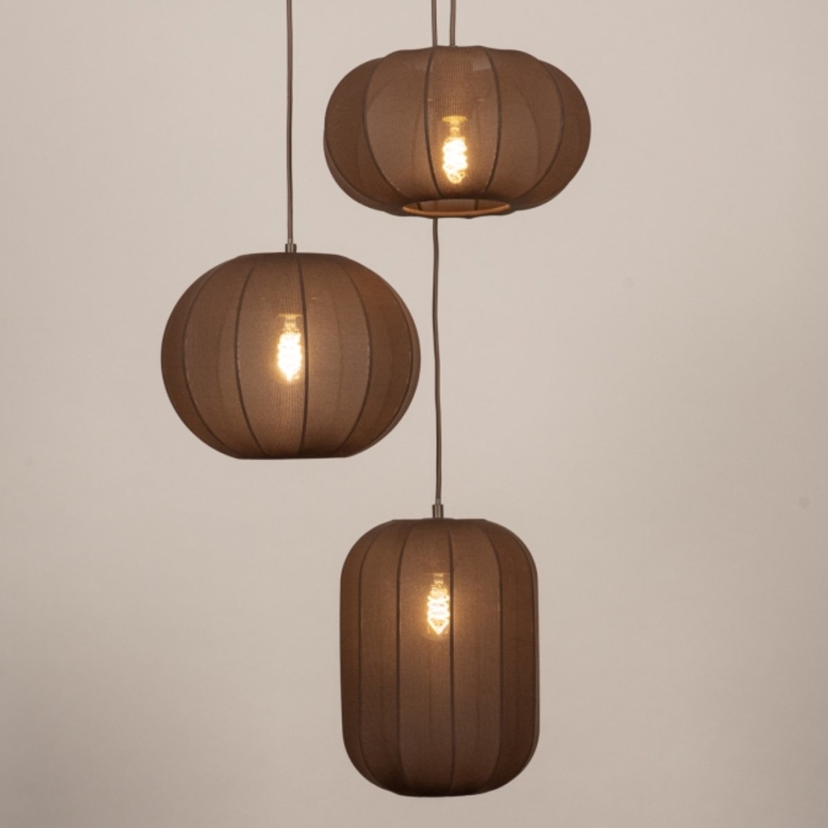 Lumidora Hanglamp 75740 - TACK - 3 Lichts - E27 - Bruin - Metaal - ⌀ 58 cm