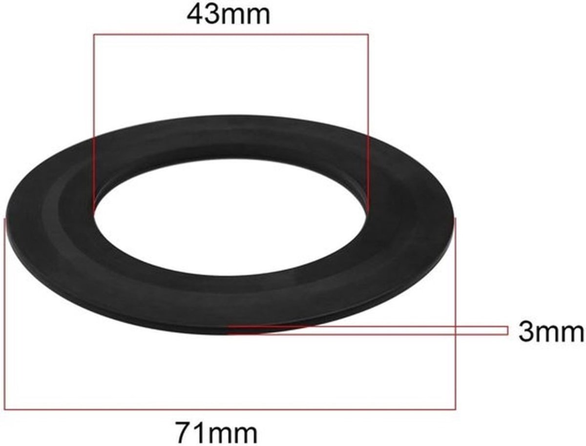 - Toilet Spoelklep - Vervangingspakkingen - Rubber - 2 - Afdichtingsringen - Geschikt voor Siamp Optima 49 50 - Zwart