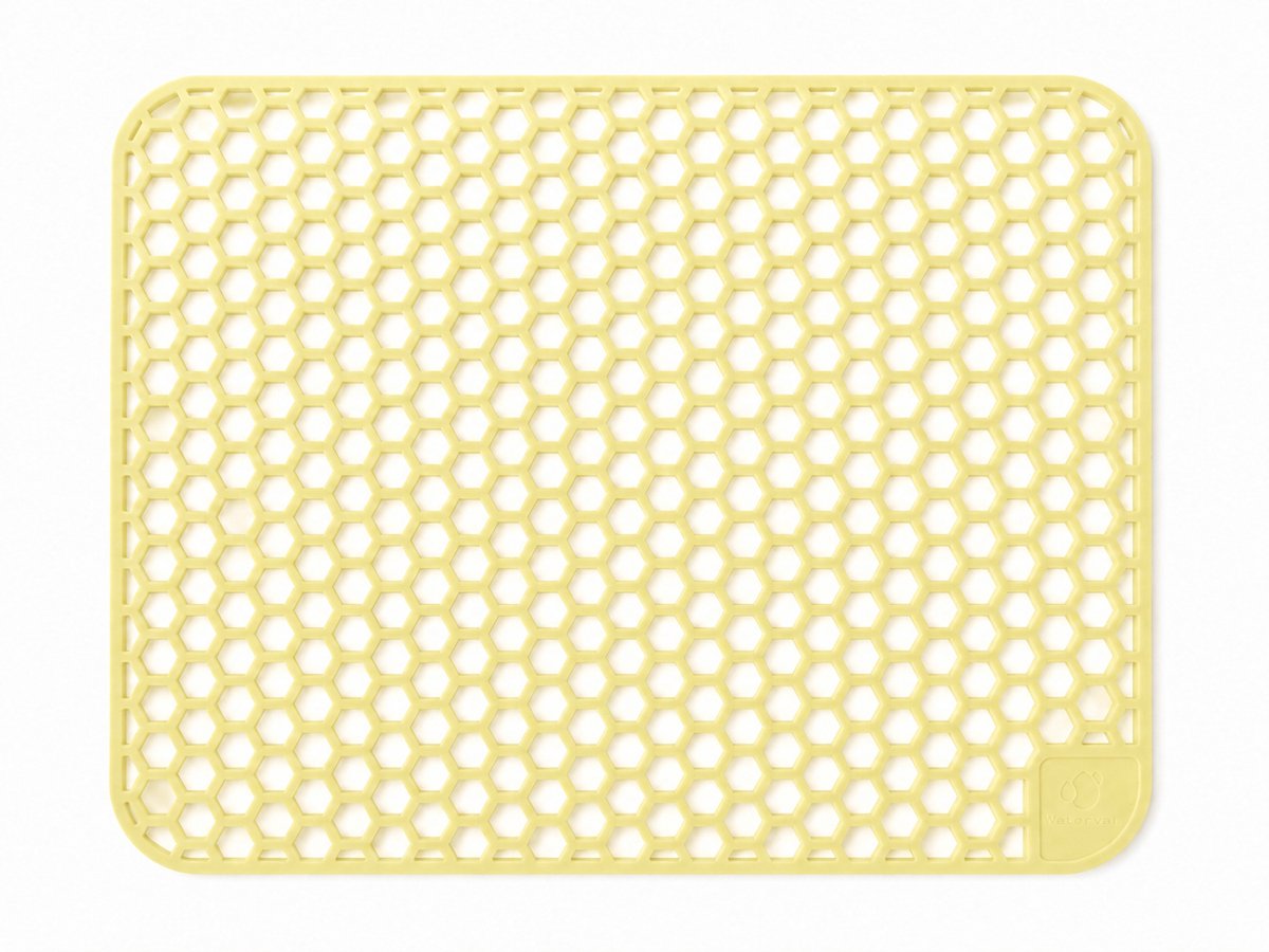 Waterval Gootsteenmat - Siliconen - Goud - 36 x 46 cm - Rechthoekig