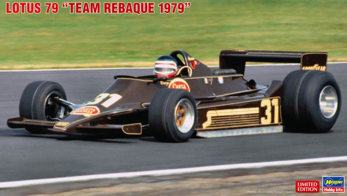 Hasegawa Modelbouwpakket Militaire voertuigen - 20813 Lotus 79 Team Rebaque 1979 - Héctor Rebaque No.31 - Britse Formule 1-auto Plastic - 1:20 - Modelbouw