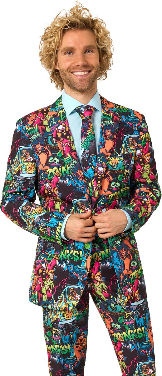 OppoSuits Scooby-Doo™ - Mannen - Heren Kostuum - Carnaval- en Halloweenkleding - Meerkleurig - Maat: EU62
