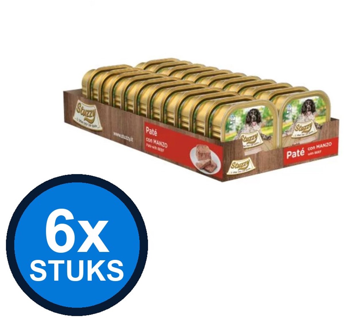 6x Stuzzy - Hond Paté Rund - Hondenvoer Natvoer - 150g