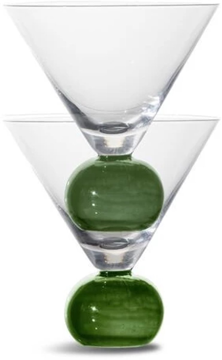 Byon Spice glas set van 2 24cl clear / donkergroen