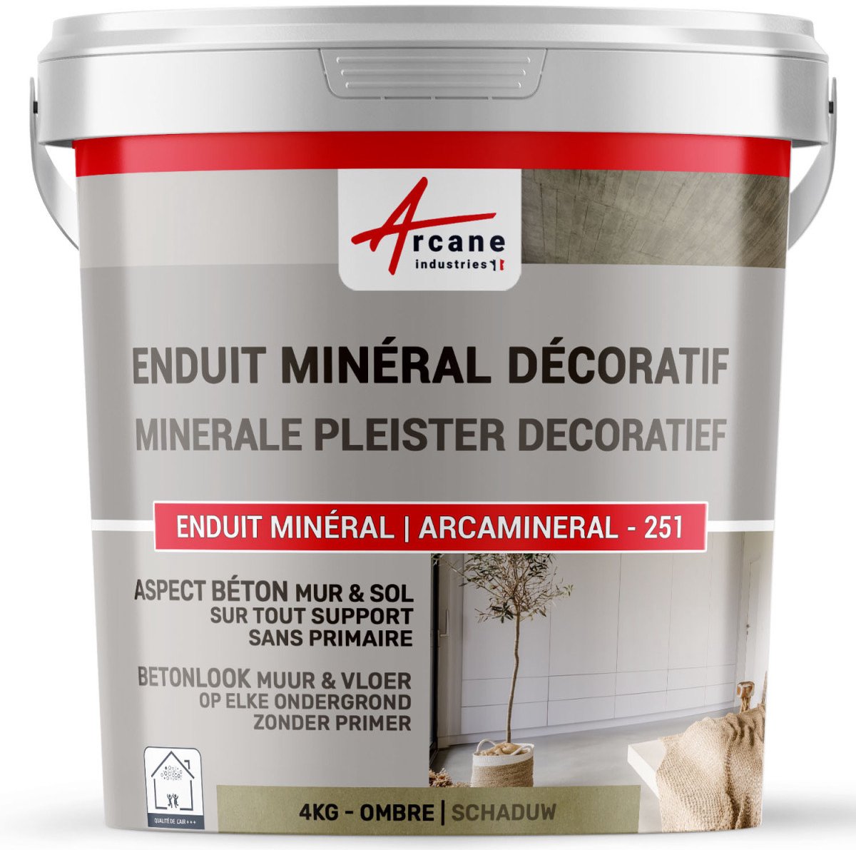 DECORATIEVE GEKLEURDE MINERALE PLEISTER MET BETONASPECT - decoratieve muur- en vloerpleister