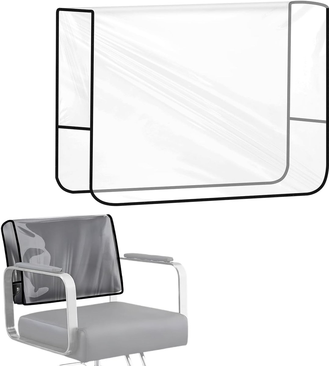 Salon Stoelhoes 51 x 40 x 12 cm Zwart Vierkant voor Kappers en Massagesalons, Bescherming voor Kappersstoelen, Versterkt en Precisie Gestikt
