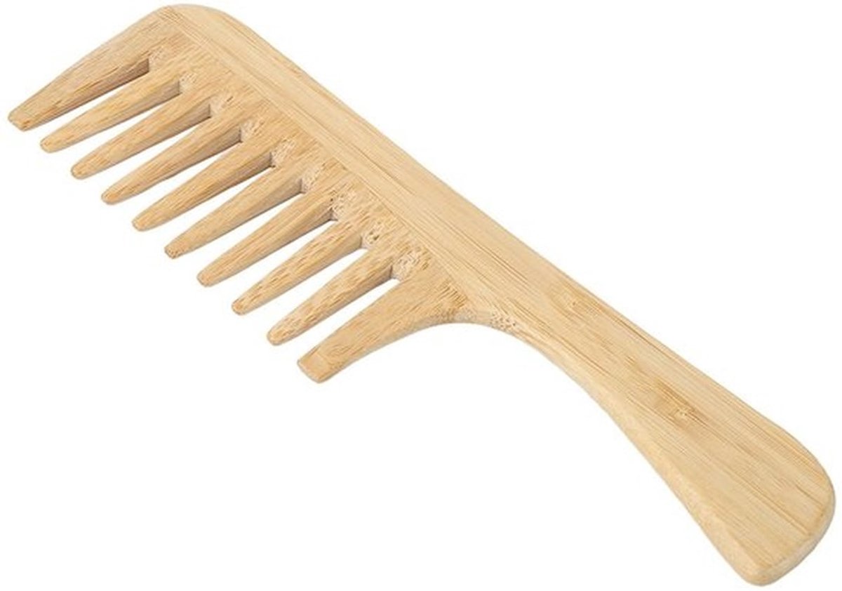 Bamboe Grote Tandkam met Handvat voor Haarverzorging