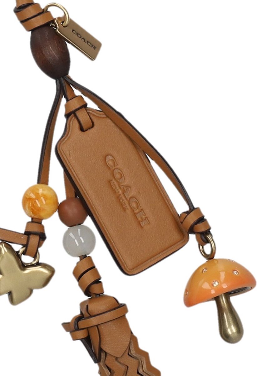 Coach Mushroom Heritage Leather Bag charms Dames - Cognac - Maat ONESIZE
