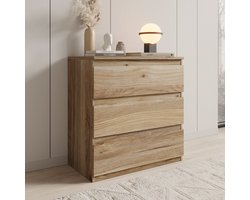 Meubella - Eskar - Commode - Motif chêne - 77x42x80 cm