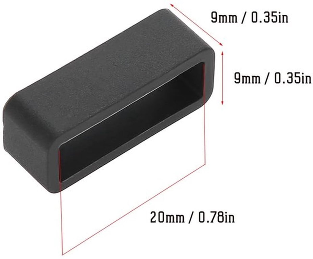 Horlogeband 4 Stuks - Siliconen - Zwart - Veiligheidsgesp - Comfortabel - Ademend - Geschikt voor Dames/Heren/Kinderen - Horloge