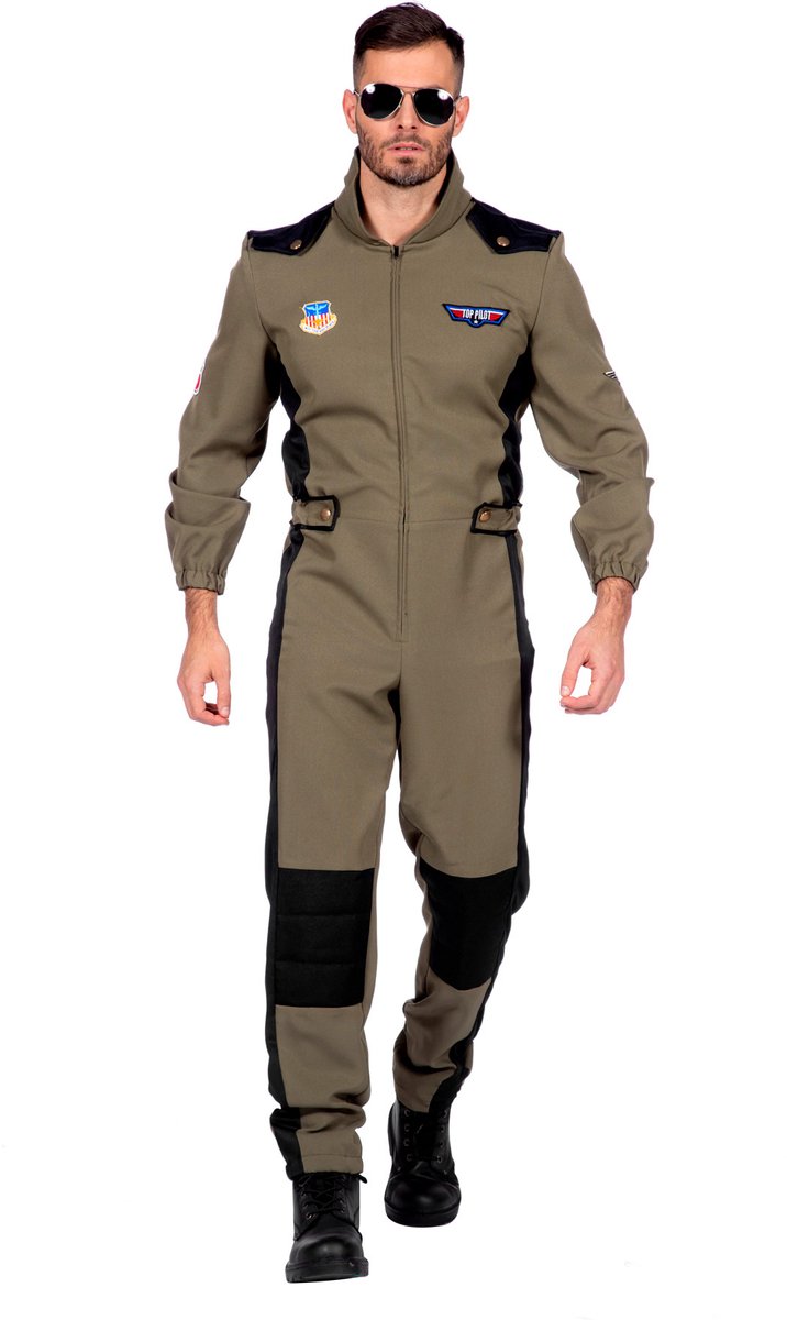 Top Pilot Kostuum - Overall Groen - Piloot Kostuum - Heren