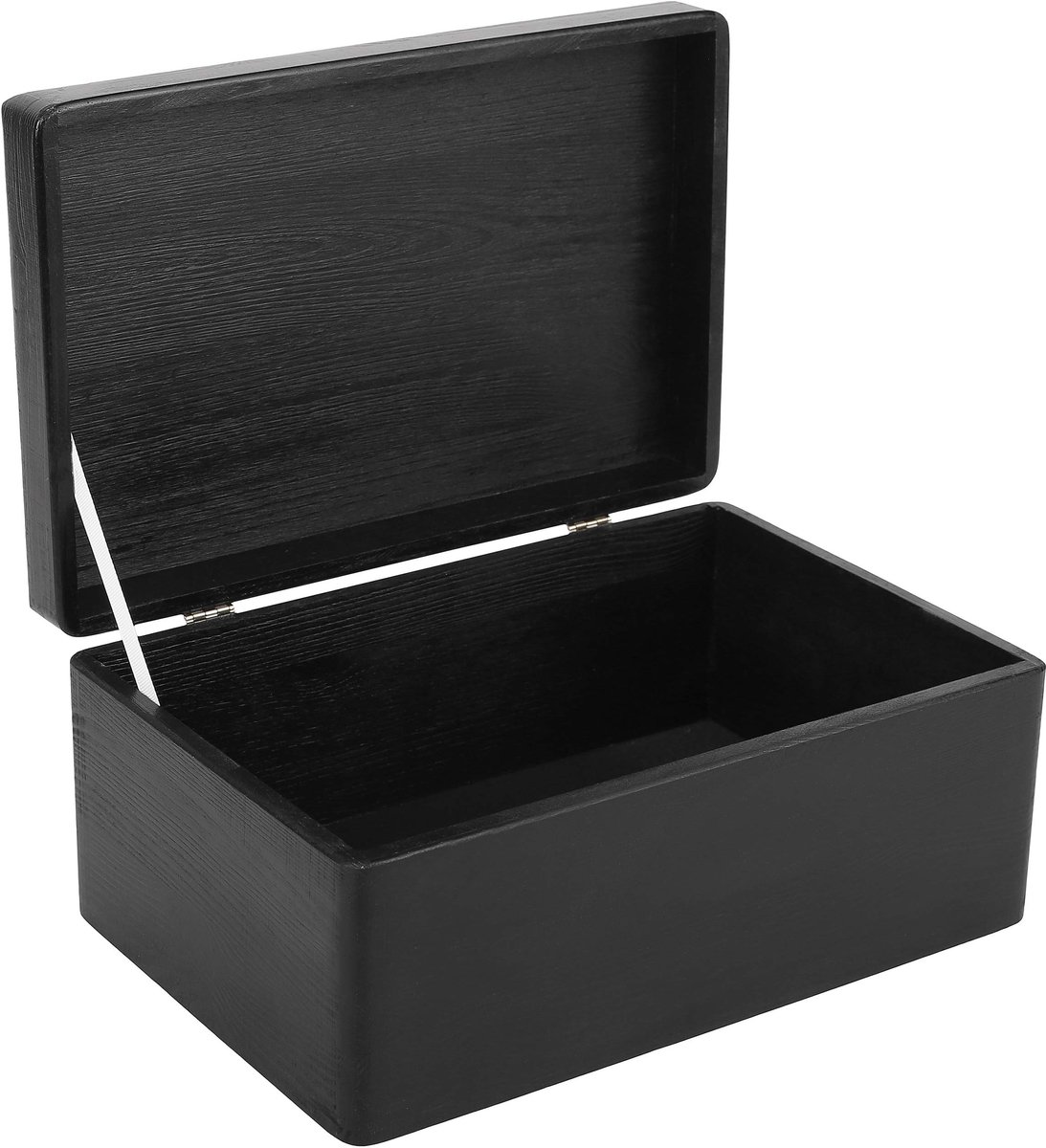 Famanu – Grote houten opbergdoos in zwart, 30 x 20 x 14 cm