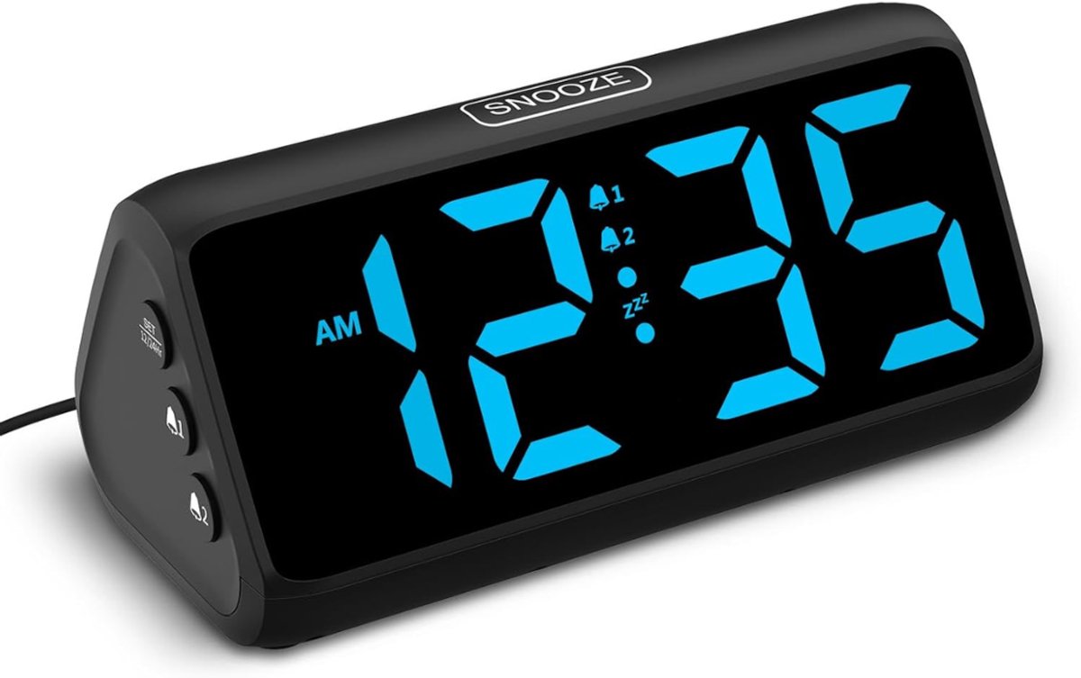 ZRNS® Dementieklok - Klok voor Dementie - Seniorenklok - Geheugenklok - Digitale Wekker - Groot Display