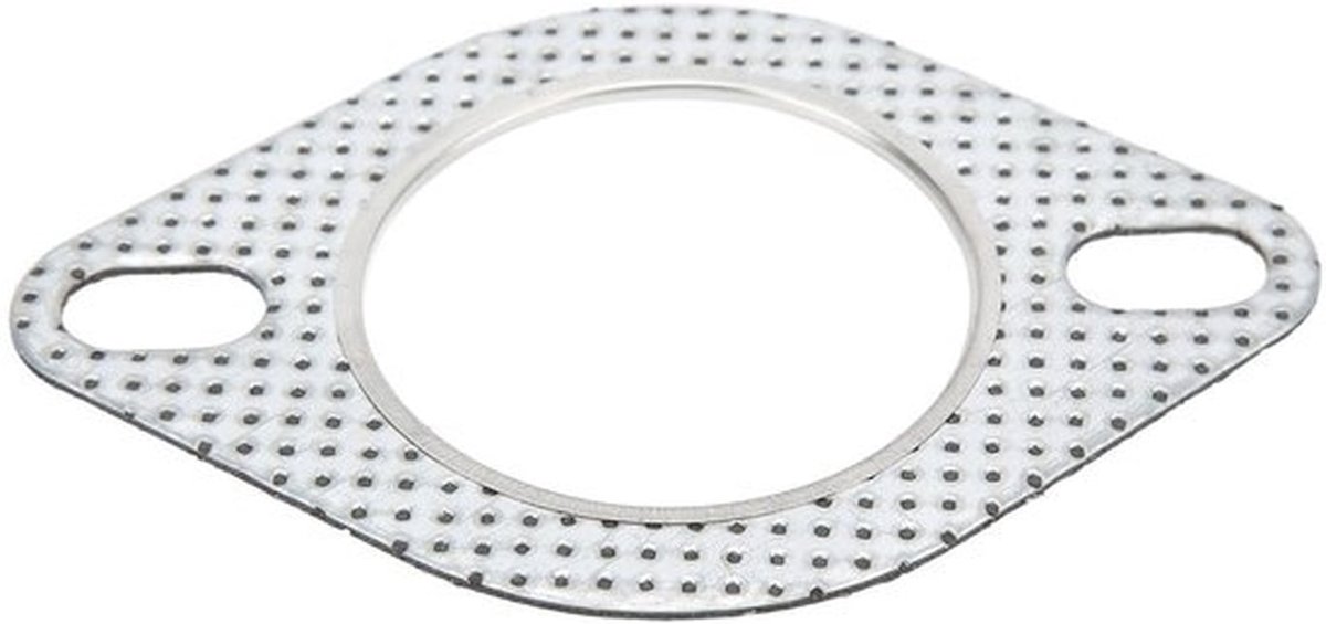 Uitlaatpakking Universeel 2 Gaten - Hittebestendig - Schokbestendig - Vervanging voor Decat Pipes - Geperforeerd Staal - 2,25 inch/57 mm - Flenspakking