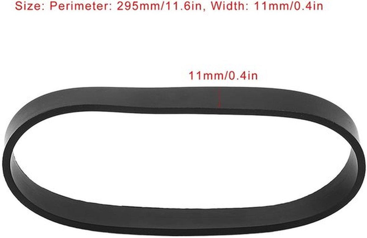 Vacuümband 2-delig - Rubber - Reservebanden - Stofzuigeraccessoires - 295 mm omtrek - 11 mm breedte - Stofzuigerriem