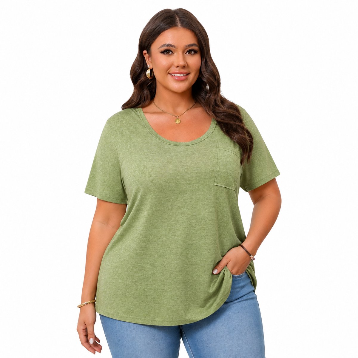 Imily Bela Dames Basic T-shirt met V-hals