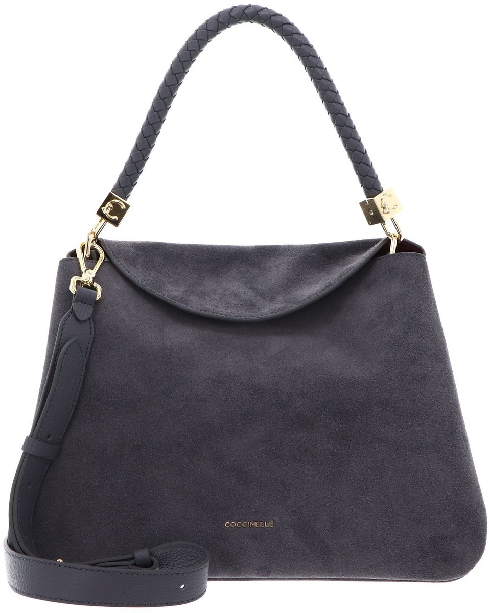 COCCINELLE Leren handtas schoudertas Tiggy Handbag Suede Leath. / Grained Le. Stove / Stove blauwgrijs