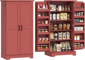HOMCOM-Voorraadkasten - Hout - 60x40x120cm - Rood