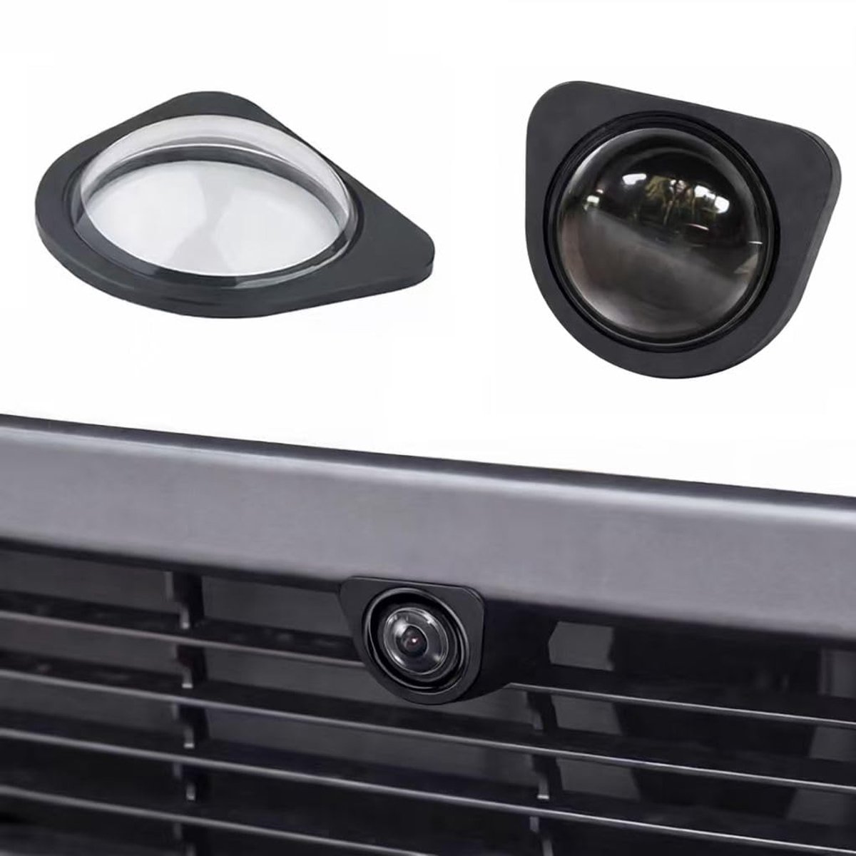 Ryoudavell - Gehard Glas Voorcamera Lens Beschermer Geschikt voor Tesla Model 3 Model Y Cybertruck - Camera Beschermkap Cover Tegen Steenslag en Krassen - 9H Hardheid Autopilot Compatibel - Tesla Accessoires - Zwart