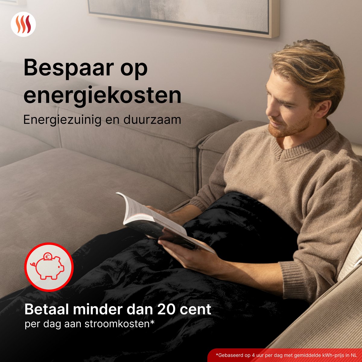 Seranova Elektrische Deken - 160x120 cm - 1 Persoons Warmtedeken - Dubbelzijdig Fleece - Knuffeldeken - Zwart – foto 8