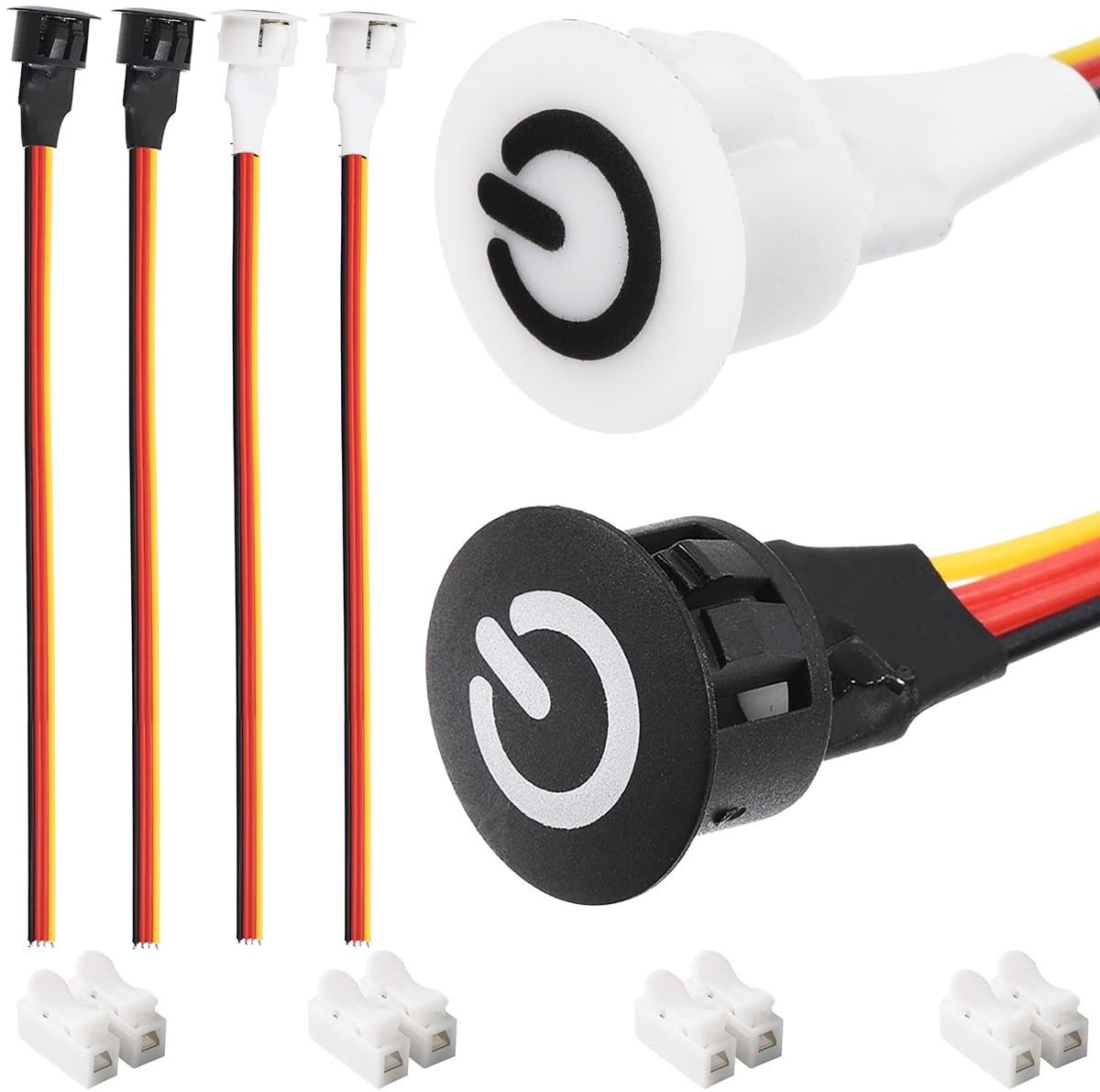 Touch Dimmer Schakelaar - Zwart-Wit - 13 mm - Aanraakgevoelige Dimmer voor LED Lampen - Voor Bureaulampen en Plafondlampen