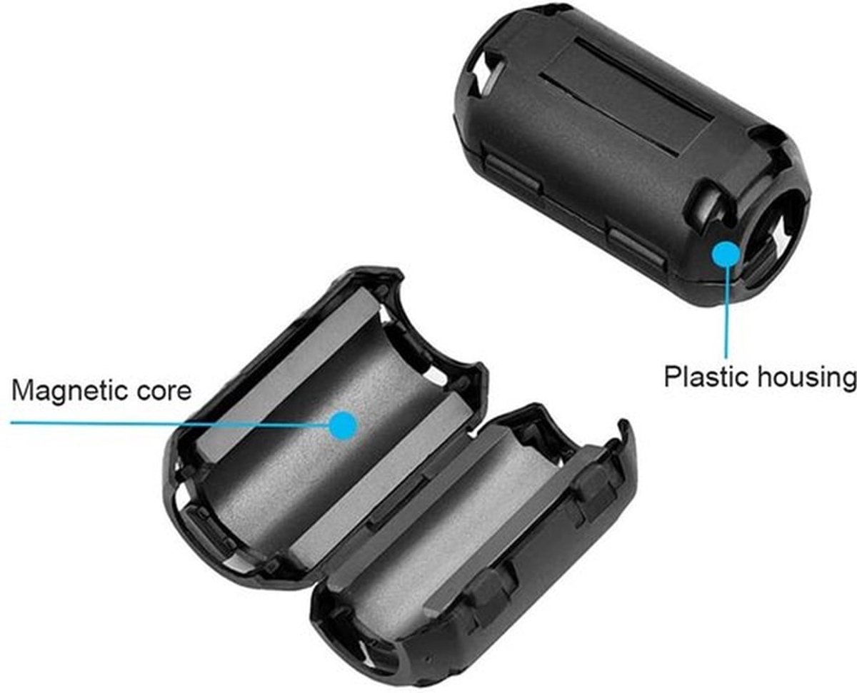 15 Stuks Zwarte Ferrietringkern - Ruisonderdrukking - Geschikt voor Kabels - Anti-interferentie - Hoogfrequent Filter