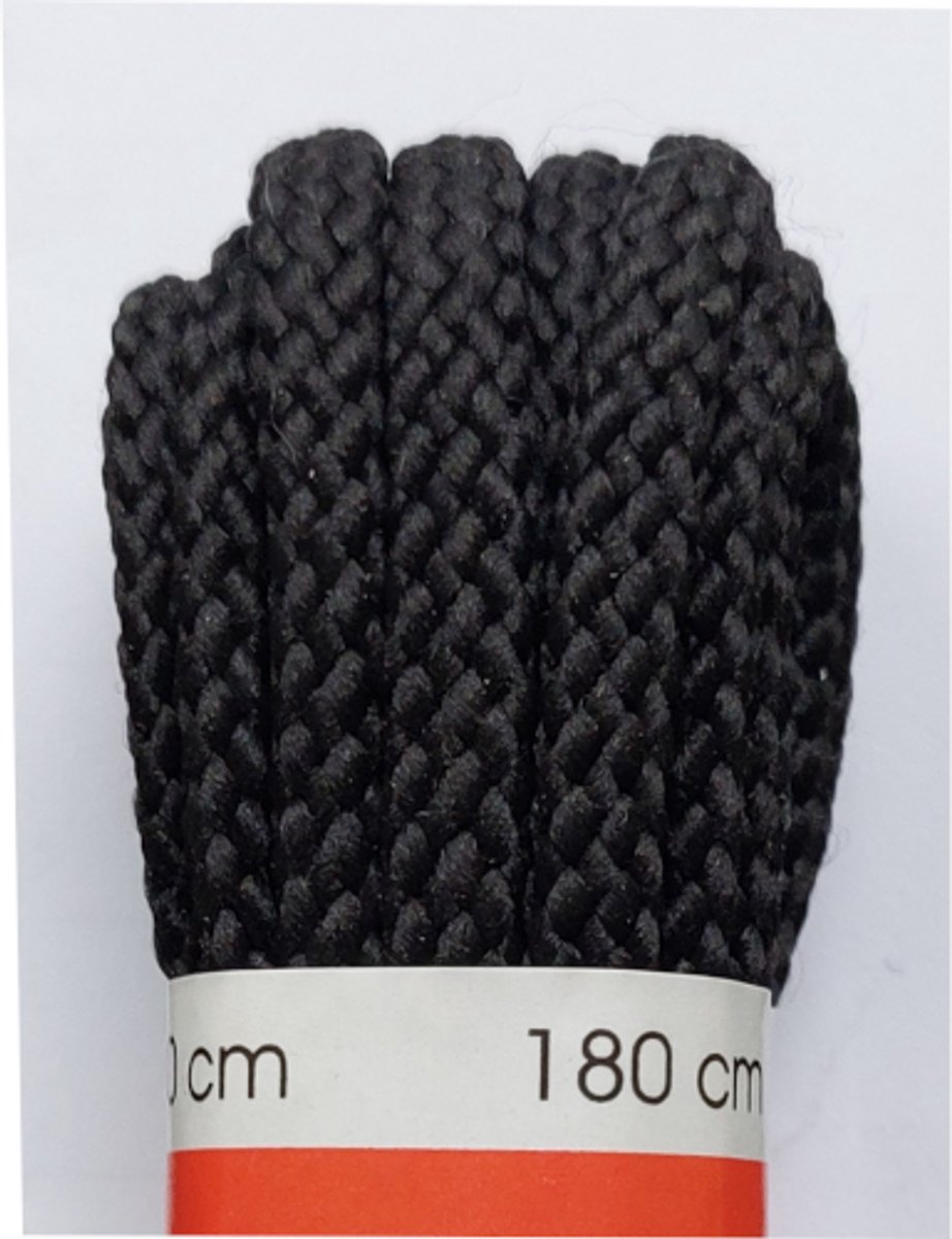 Ronilux Veter - Zwart - Extra Dik Rond - Lengte 180 cm - Dikte 6 mm - Bergschoen - Wandelschoen - Schoenveter