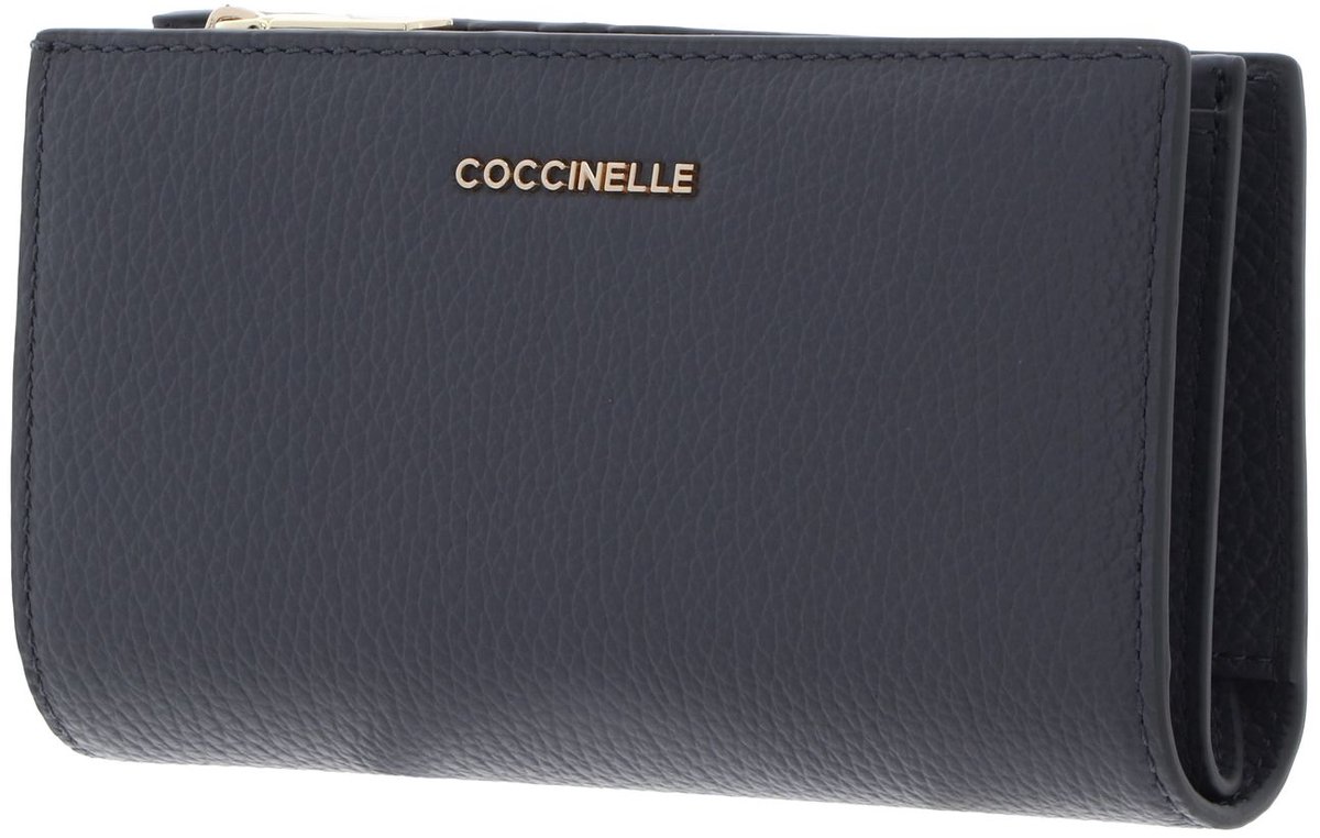 COCCINELLE Leren portemonnee Metallic Soft Wallet Stove blauwgrijs