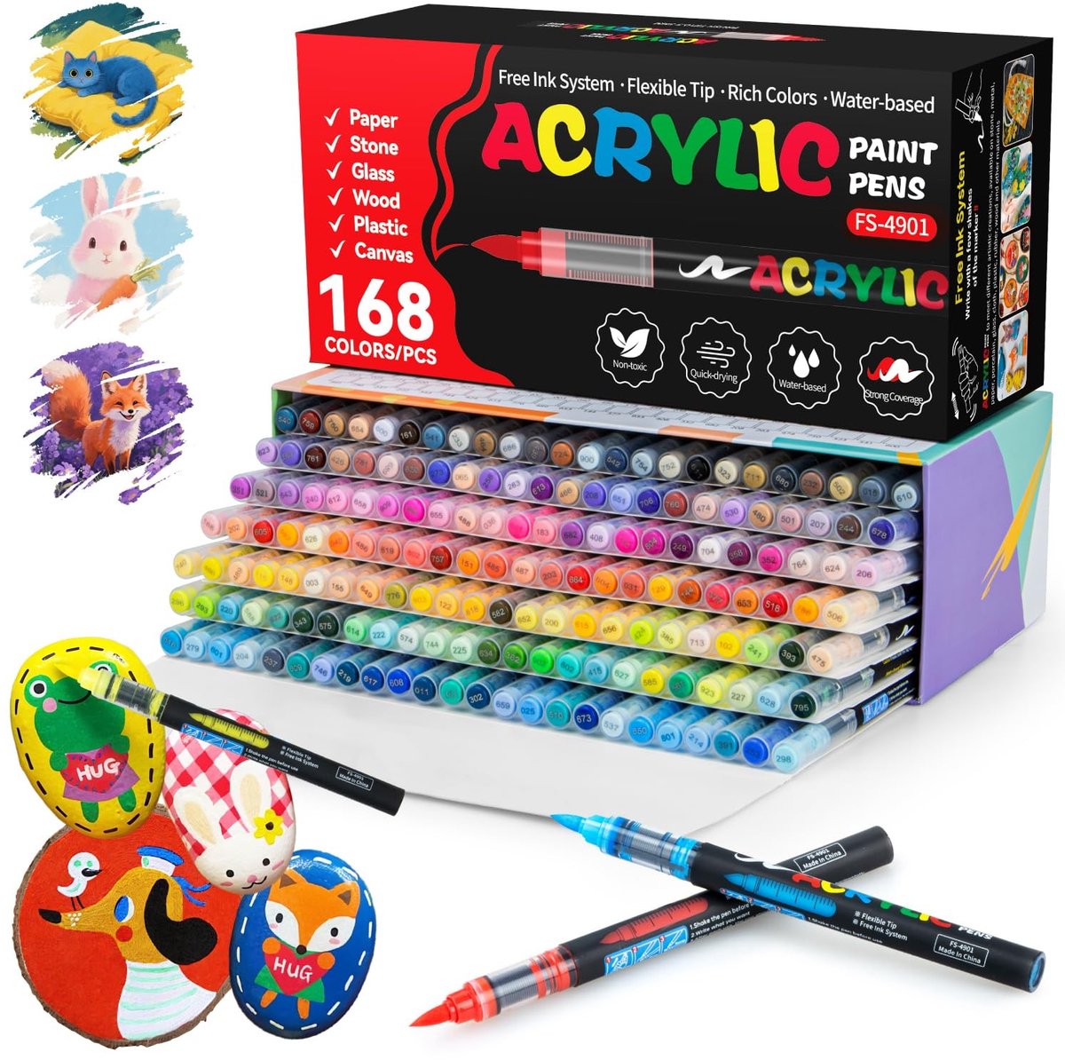 Solidchoice - Set van 168 Waterdichte Acrylstiften voor Creatieve Projecten