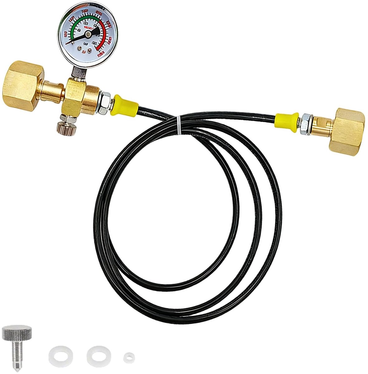 Solidchoice - CO2 Adapter Hoge Drukslang met Drukmeter 1.5m