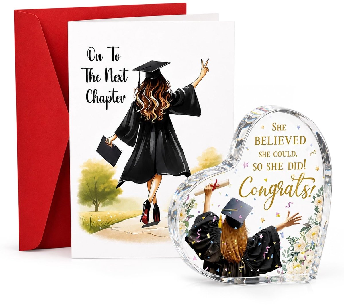 Solidchoice - Cadeau Set voor Geslaagd Examen met Acryl Aandenken