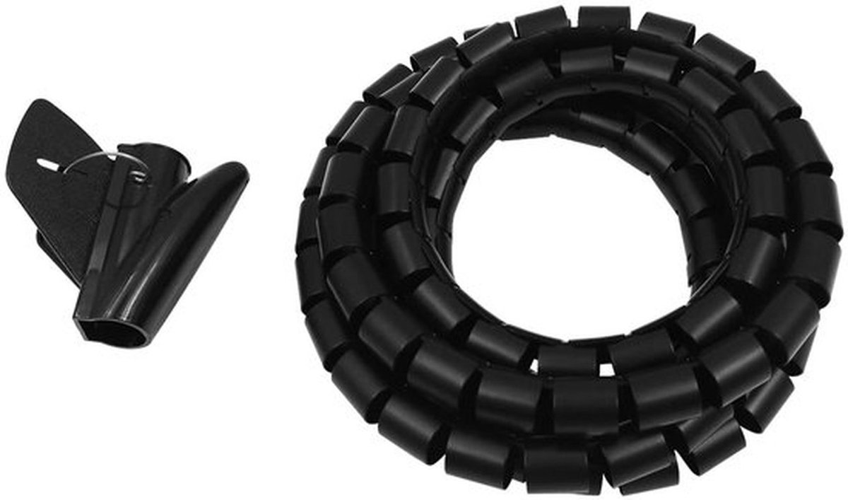 Kabelbeheer - Spiraal Kabelklem - Flexibel en Veilig - Zwart - Kabel Organizer - Ideaal voor Thuis en Kantoor - 22mm 2M