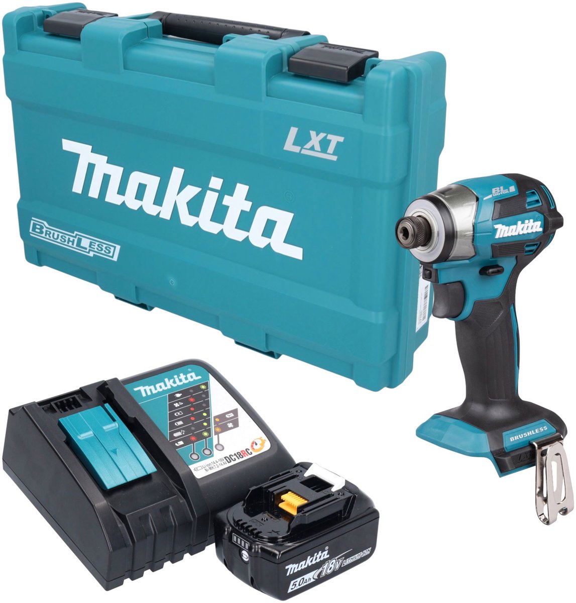 Makita DTD 173 RT1K accu-slagmoersleutel 18 V 180 Nm 1/4" borstelloos + 1x accu 5,0 Ah + oplader + koffer