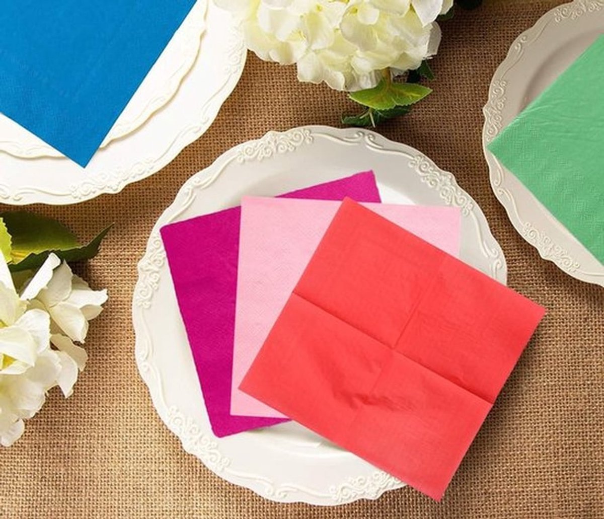Papieren Servetten 60 Stuks - Veelkleurig - 2-Laags - 25x25 cm - Regenboog - Feestdecoratie - Feestservetten