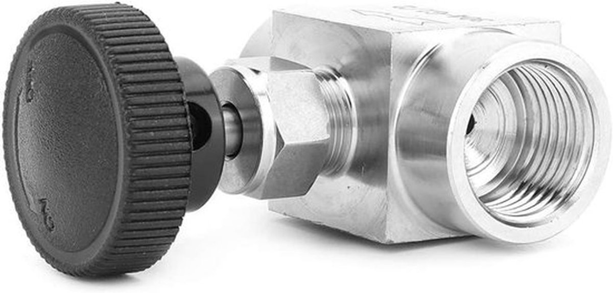 RVS doorstroomregelventiel en terugslagklep voor watergas-olie - Roestvrij staal - Regeling en controle - 1/8 inch, 1/4 inch, 1/2 inch - Geschikt voor meerdere maten - Zilverkleurig.