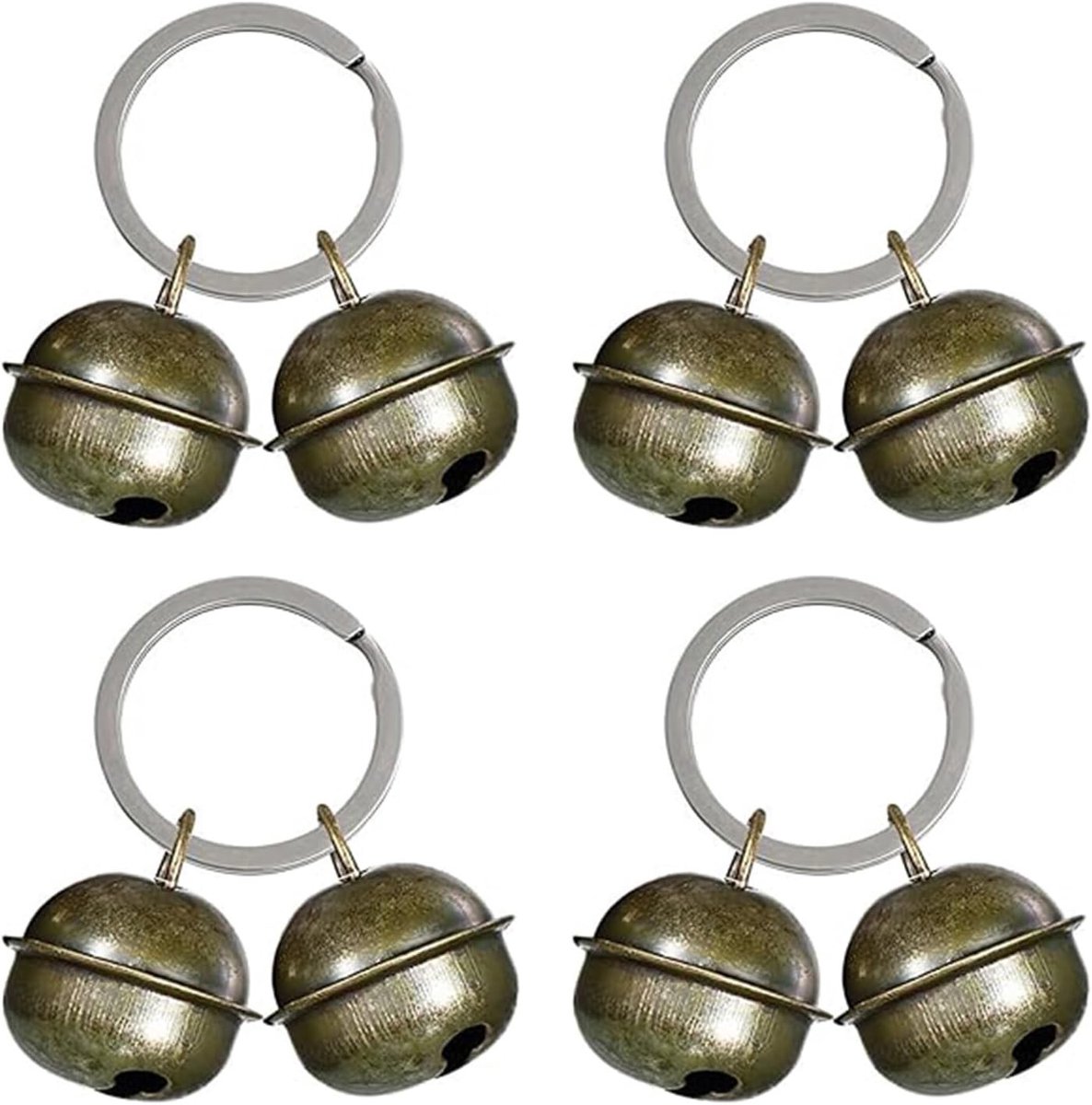 Ultrasoon hondenfluitje - Bruine Halsbandklokken - 4 Sets - IJzeren Belletjes voor Honden en Katten - Voor Huisdiertracking
