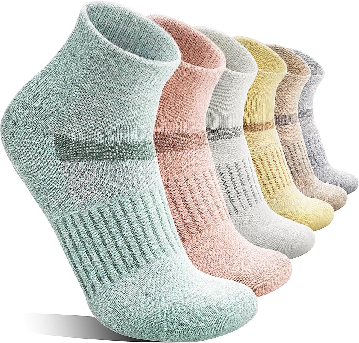 Verwarmde sokken Serie 36-42 Merino Wol Kwart Sokken Unisex voor Wandelen en Werk Multicolor