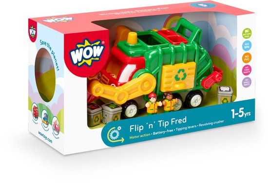 WOW Toys Flip 'n' Trip Fred - Vuilniswagen van Merkloos — afbeelding 4