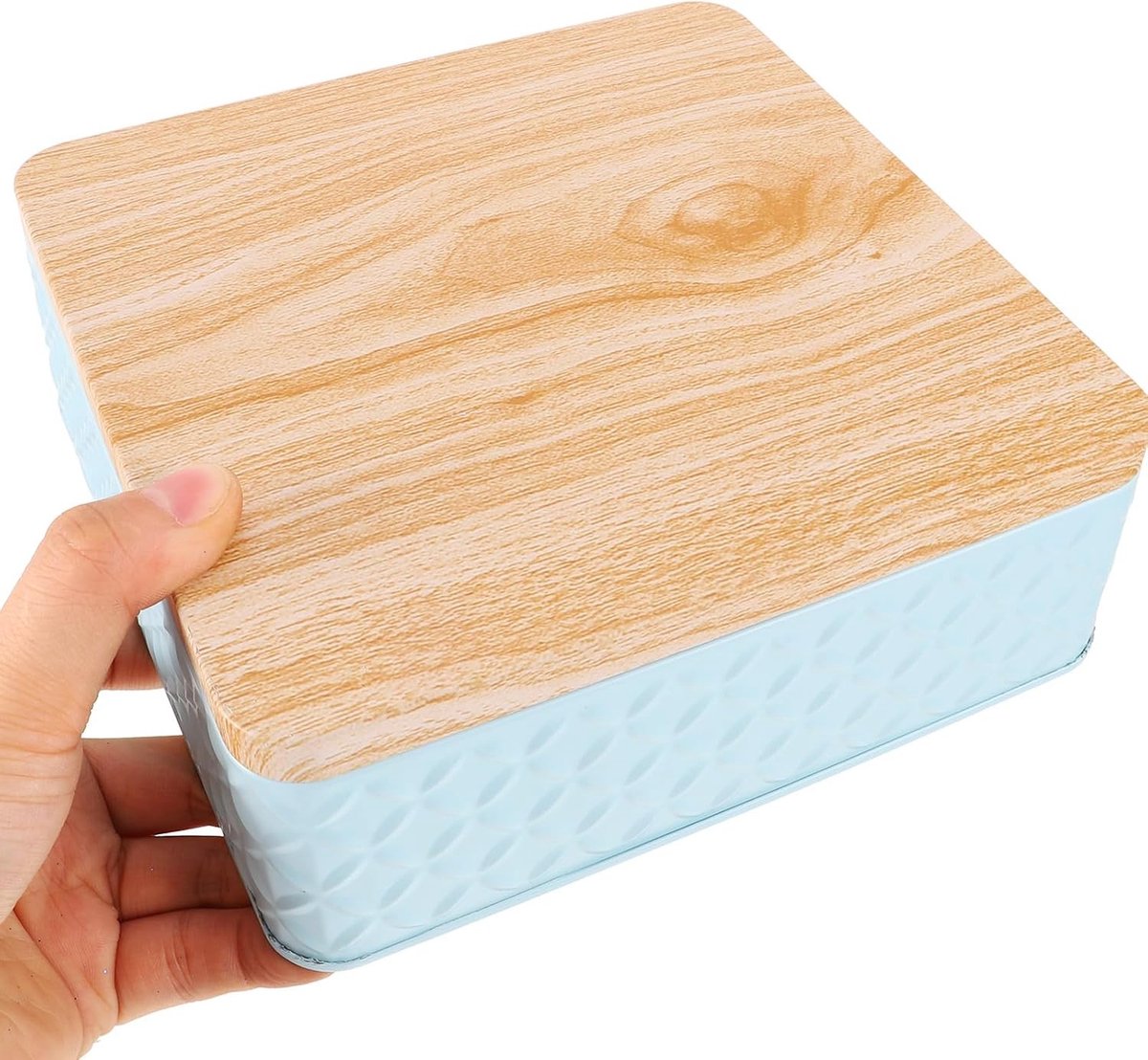 Kerstkoekjesdozen van metaal met houten deksel voor snoep en lekkernijen - Perfecte verpakking voor cadeaus en traktaties