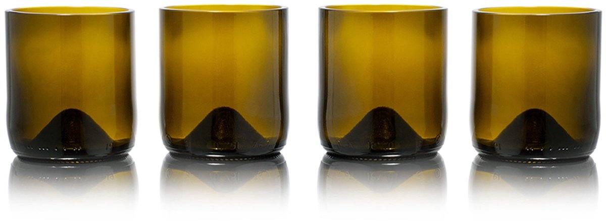 Rebottled Short Tumbler 4-pack glazen set - Green