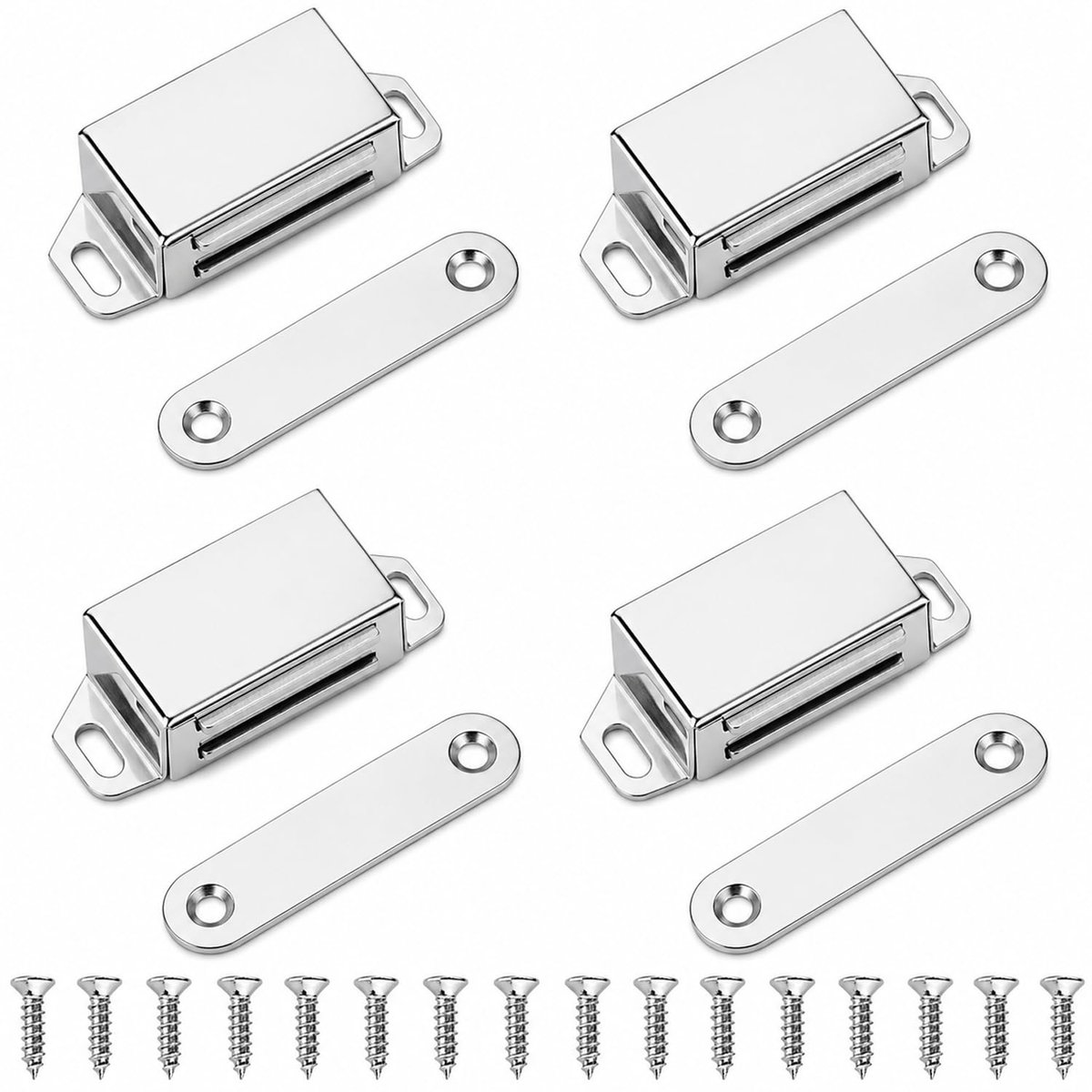 YOGAZEN 4 stuks magneetsnappers, deurmagneten sterk, deurmagneten voor kastdeuren, magnetische kastdeur - ShopVlot