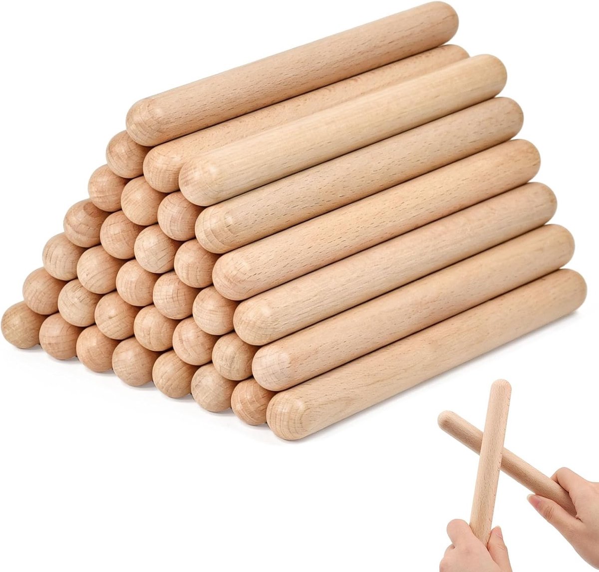 32-delige houten claves set, 20 cm drumstokken voor percussie, muziekinstrumenten voor educatie en plezier