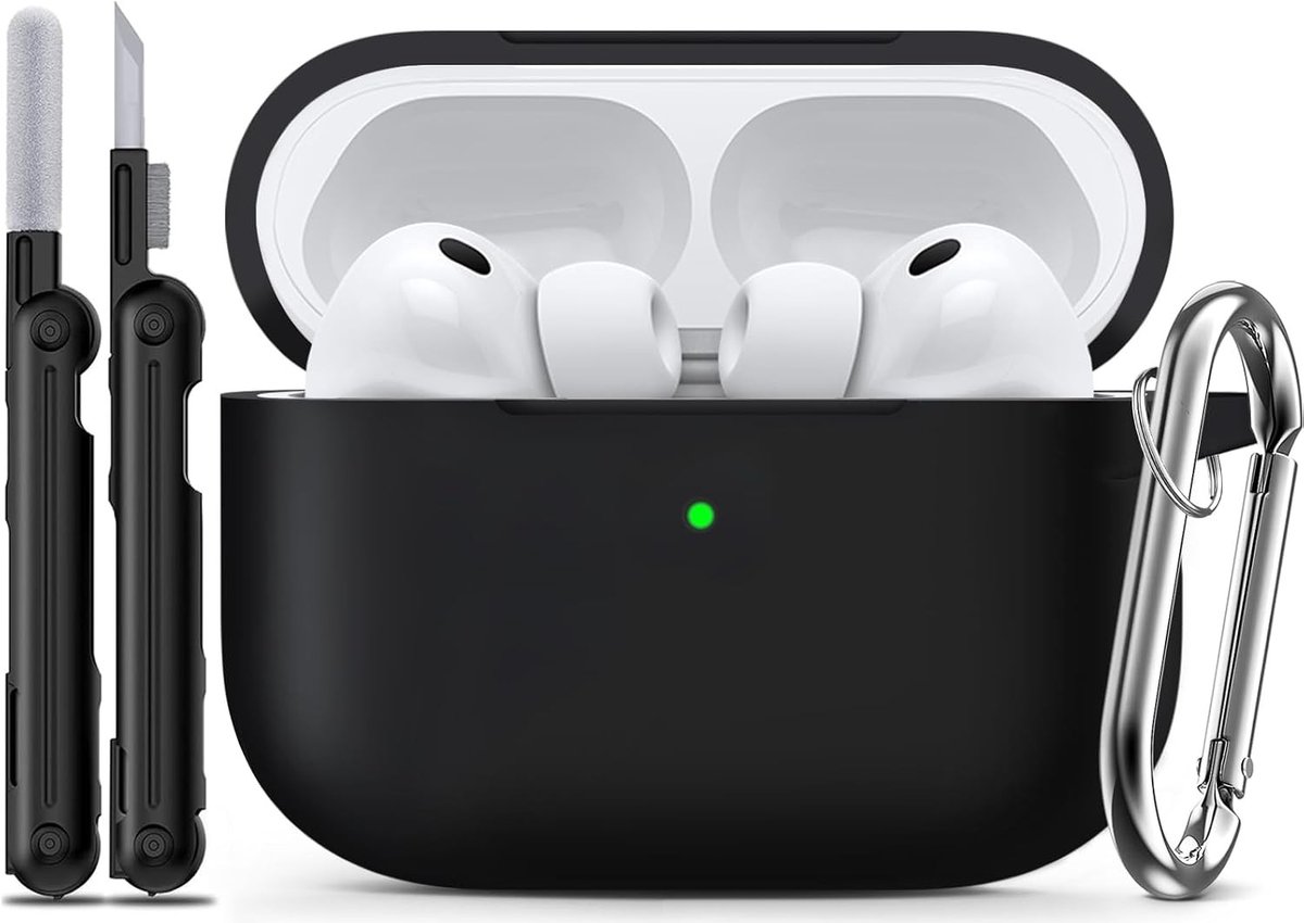 Zwarte beschermcase voor AirPods Pro 1e en 2e generatie - Schokbestendig en stijlvol ontwerp