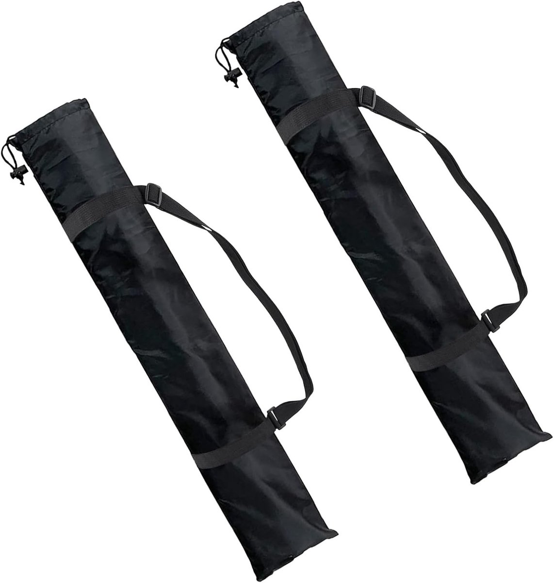 Draagbare Opbergtas voor Statief en Tentstokken, Lichtgewicht Transporttas, 2 Stuks, 23x130cm, Zwart