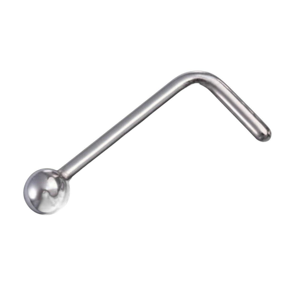 Stalen Neuspiercing Zilverkleurig Bolletje – 2mm L-staafje