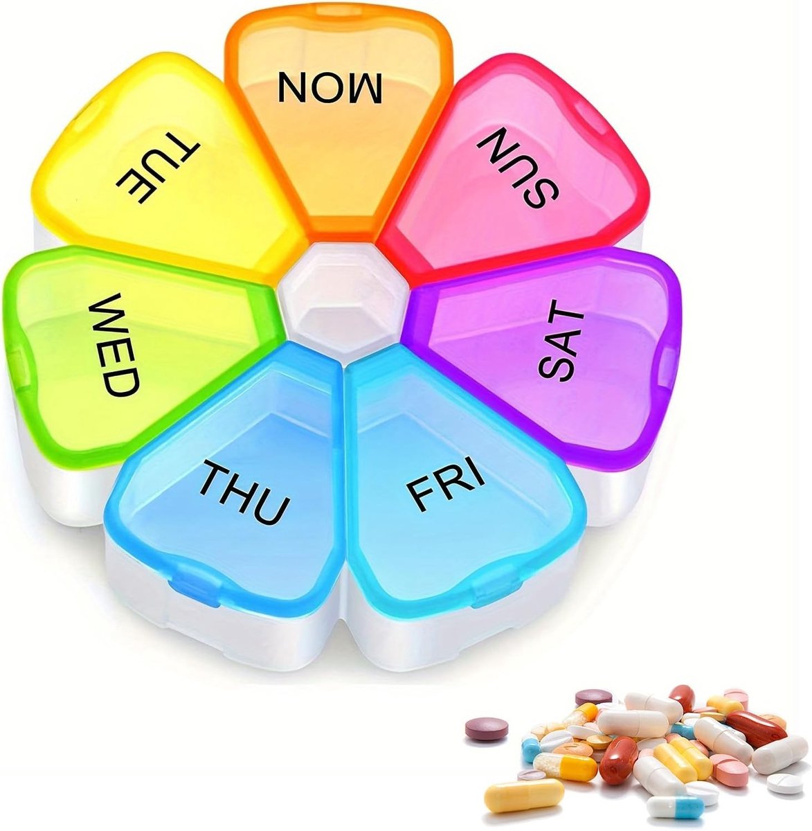 Tablet Organizer voor Medicijnen en Vitaminen - 7 Dagen Pillendoos, BPA-vrij en Vochtbestendig, Ideaal voor Ochtend en Avond Gebruik