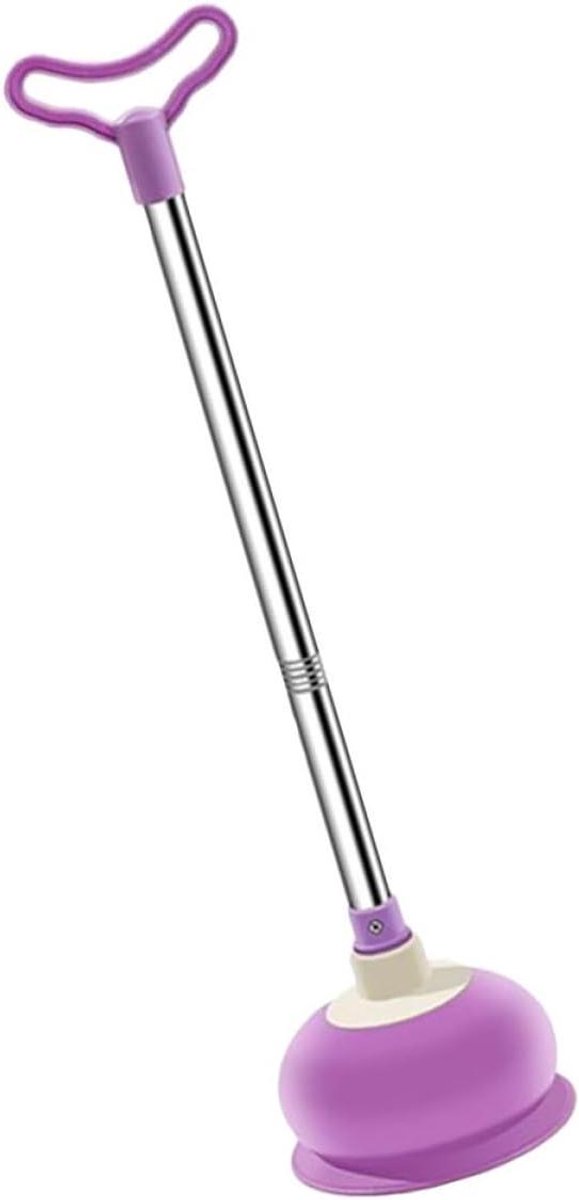 Verstopping Badkamer - Rioolontstopper Toilet - Afvoer Reinigen - Krachtige Zuigkracht - 58 cm - Paars