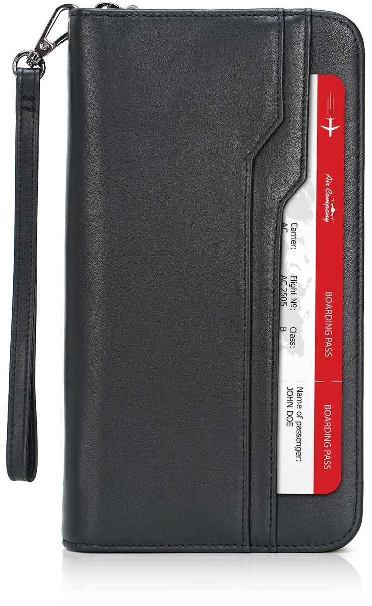 Polare Volnerf Lederen Familie Reizen Paspoort Portemonnee en Documenten Organizer RFID Blokkering Case Houder Past 6 - ShopVlot